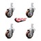 Service Caster 3 Inch Maroon Polyurethane Wheel Swivel 7/8 Inch Square Stem Caster Set SCC SCC-SQ20S314-PPUB-MRN-78-4 - alternate 2